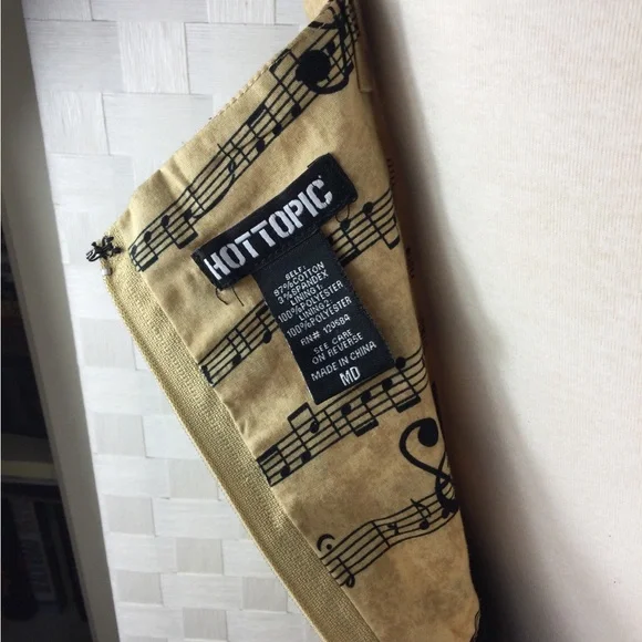 Hot Topic Beige Musical Print Mini Dress, Size Medium - Picture 6 of 8